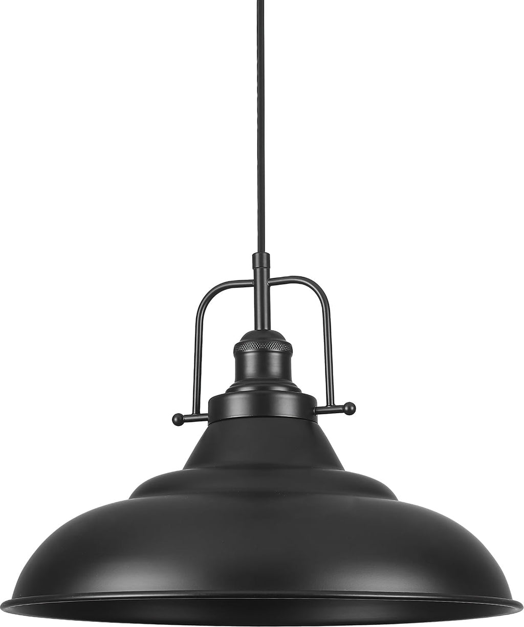 1‑Pack 16" Matte Black Industrial Pendant Light