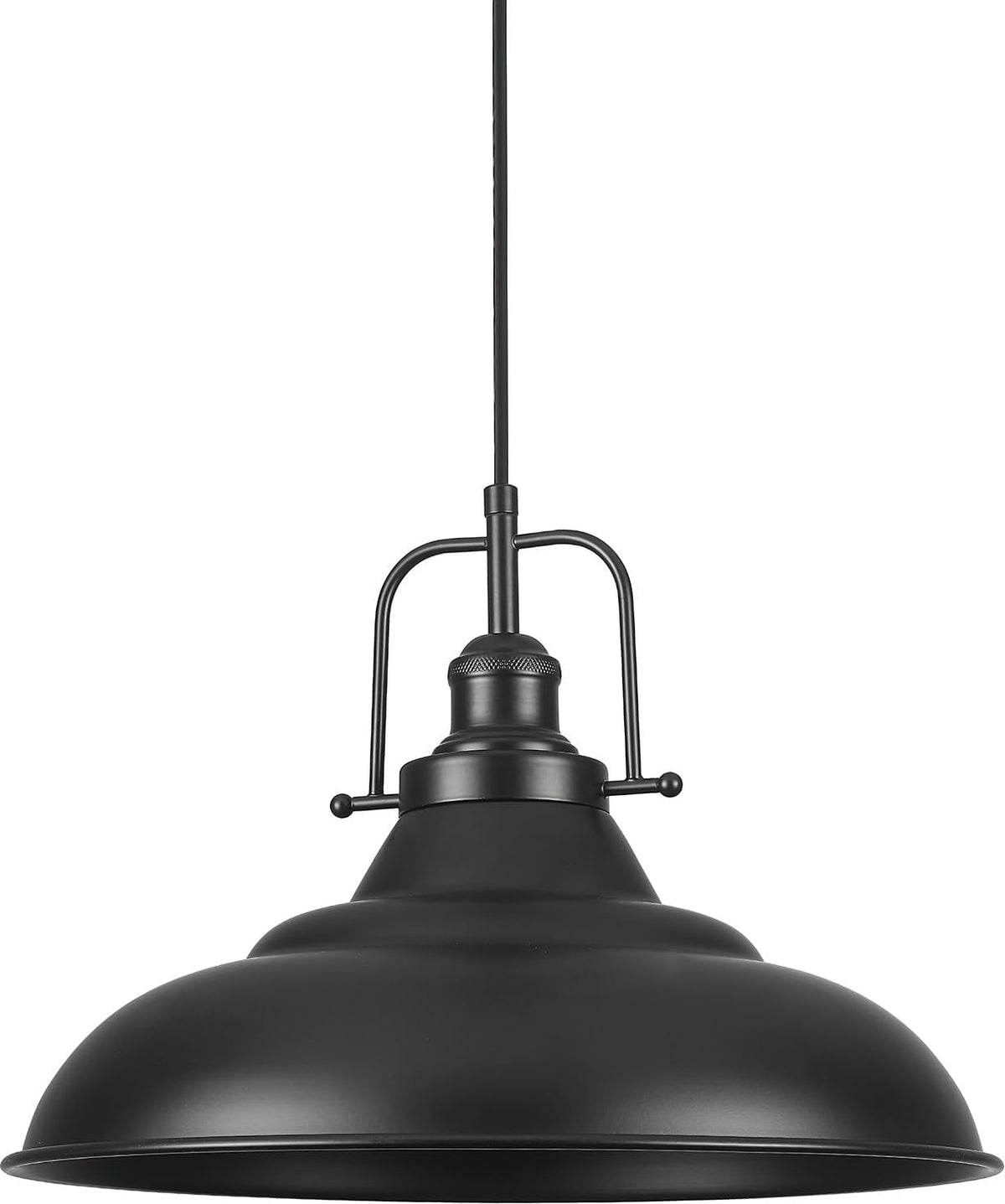1‑Pack 16" Matte Black Industrial Pendant Light