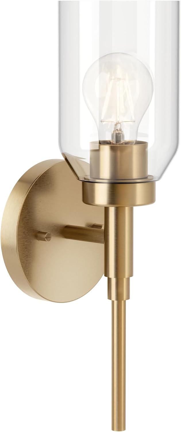 Madden Champagne‑Bronze Clear‑Glass Wall Sconce