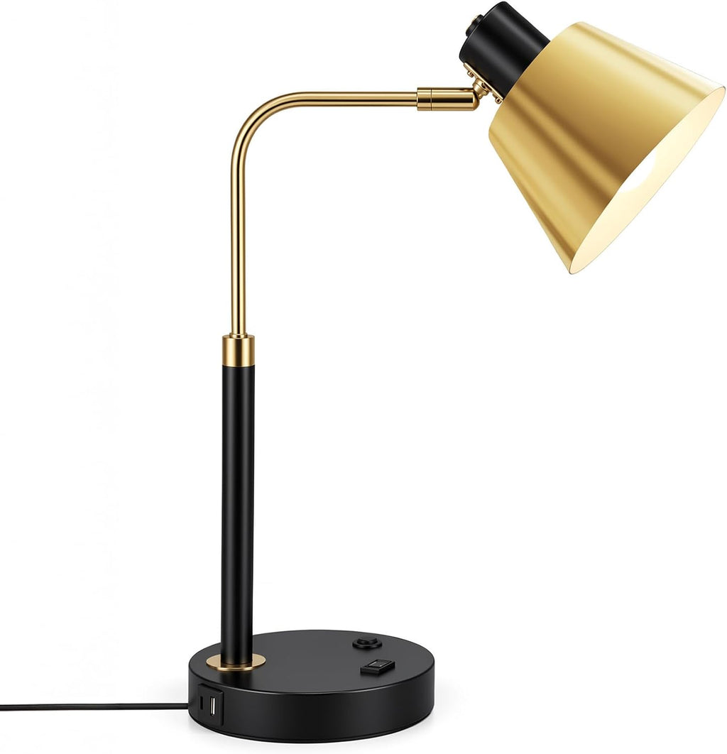 Outlet Adjustable E26 Desk Lamp