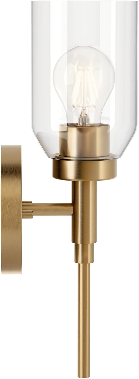 Madden Champagne‑Bronze Clear‑Glass Wall Sconce