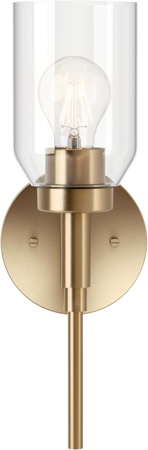 Madden Champagne‑Bronze Clear‑Glass Wall Sconce