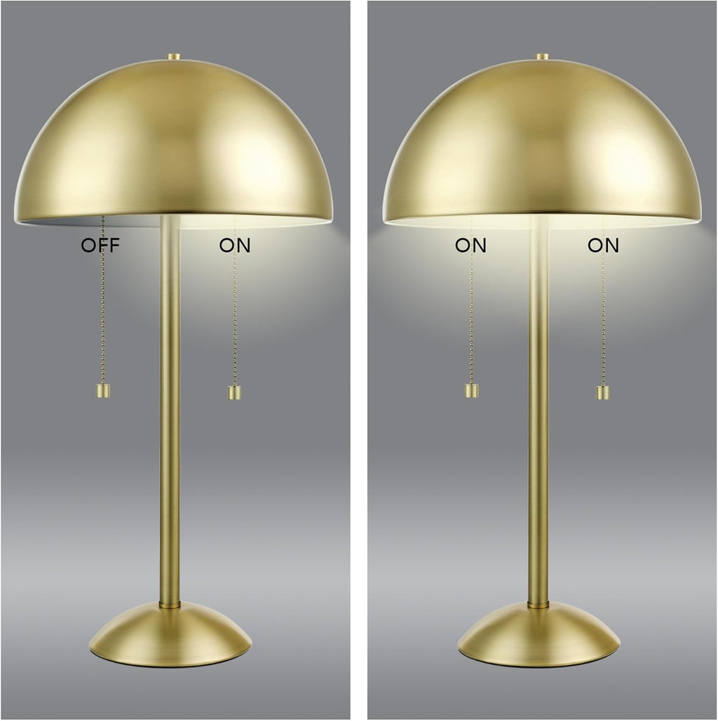 21" Matte Brass 2‑Light Table Lamp