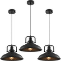 3‑Pack 12.5" Black Farmhouse Pendant Lights