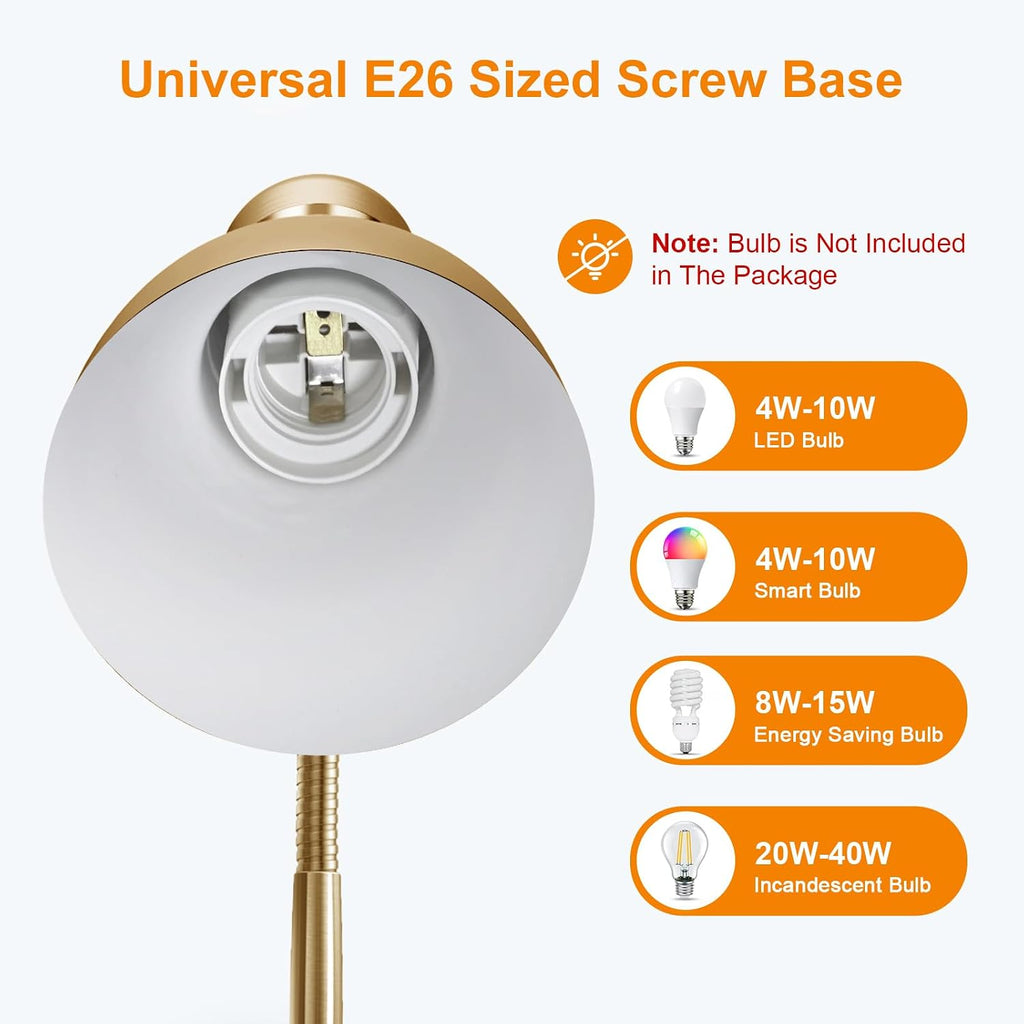 Adjustable Goose‑Neck Metal Desk Lamp