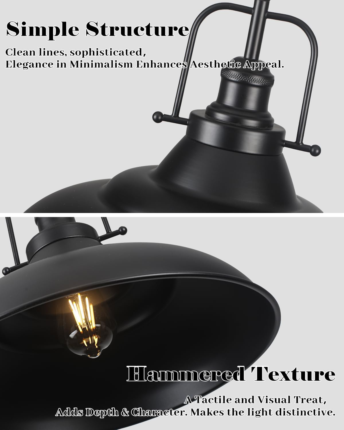 1‑Pack 16" Matte Black Industrial Pendant Light