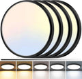 4‑Pack 12" Black Dimmable LED Flush Mount Light