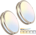 2‑Pack 13" 5CCT Brushed‑Nickel LED Flush Mount