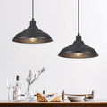 2‑Pack 15.7" Matte Black Dome Pendant Lights