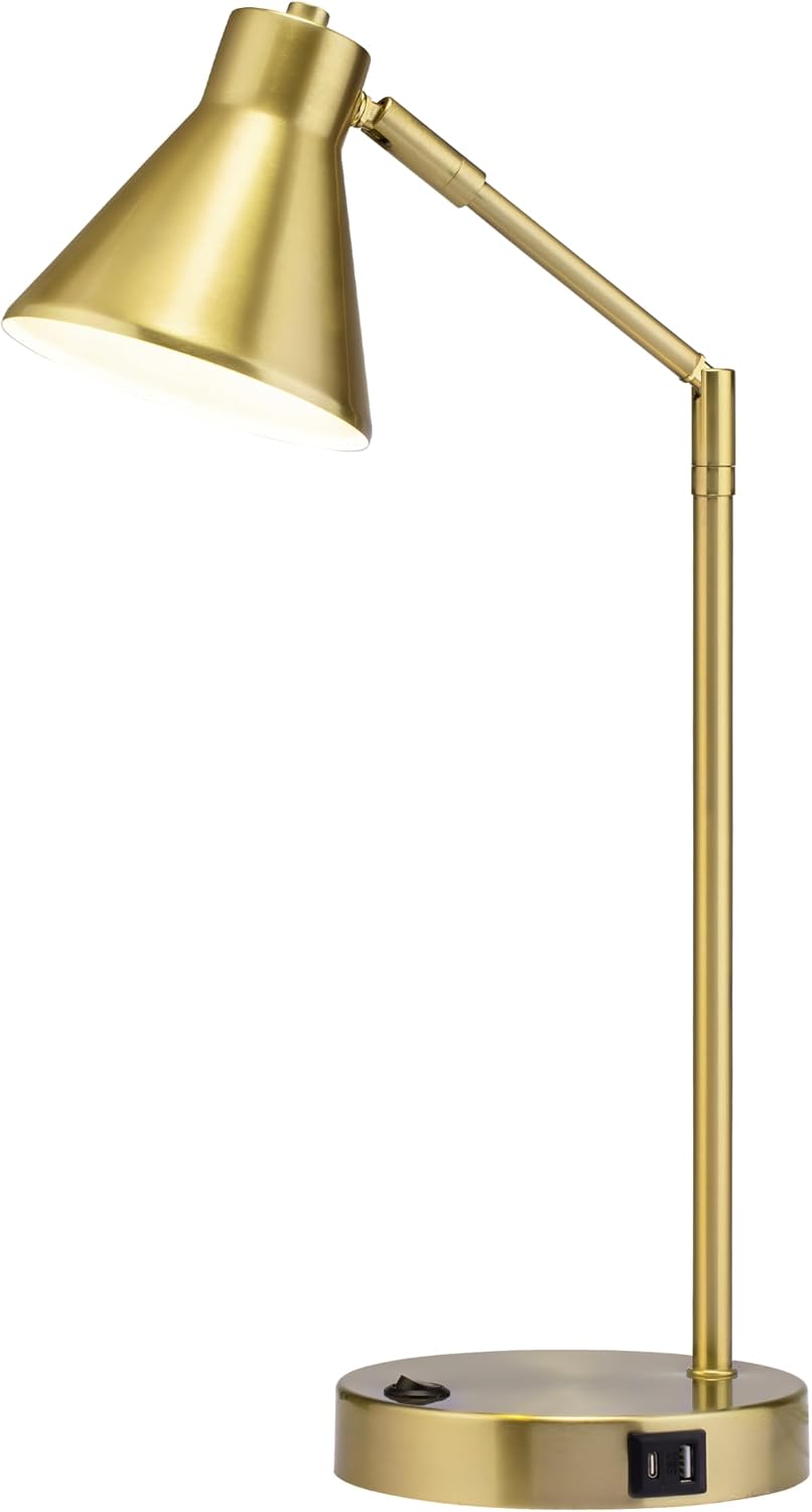 Metal LED Desk Lamp with Dual USB