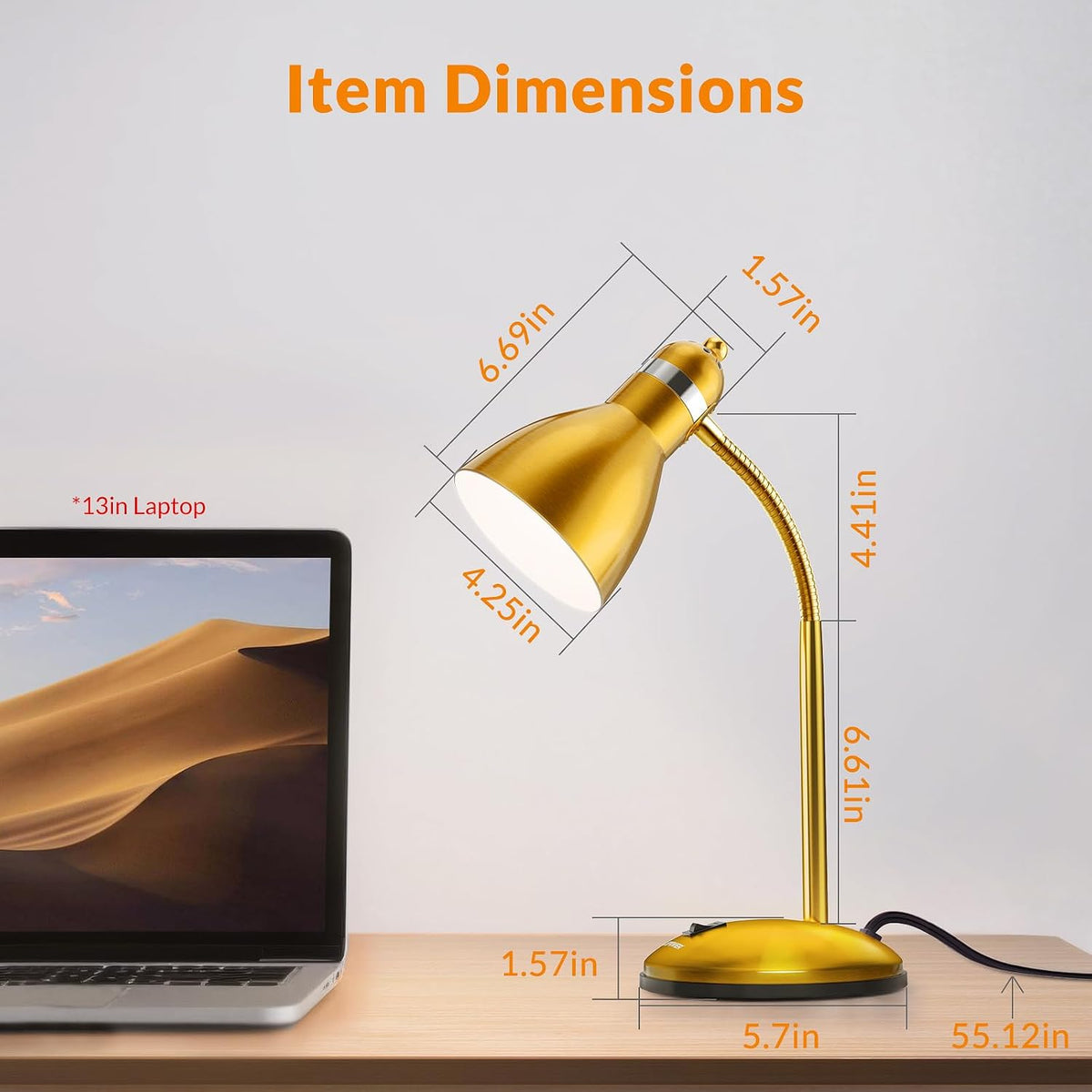 Adjustable Goose‑Neck Metal Desk Lamp