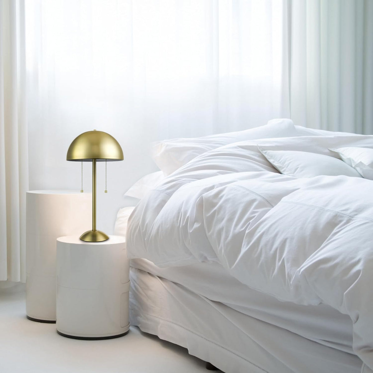 21" Matte Brass 2‑Light Table Lamp
