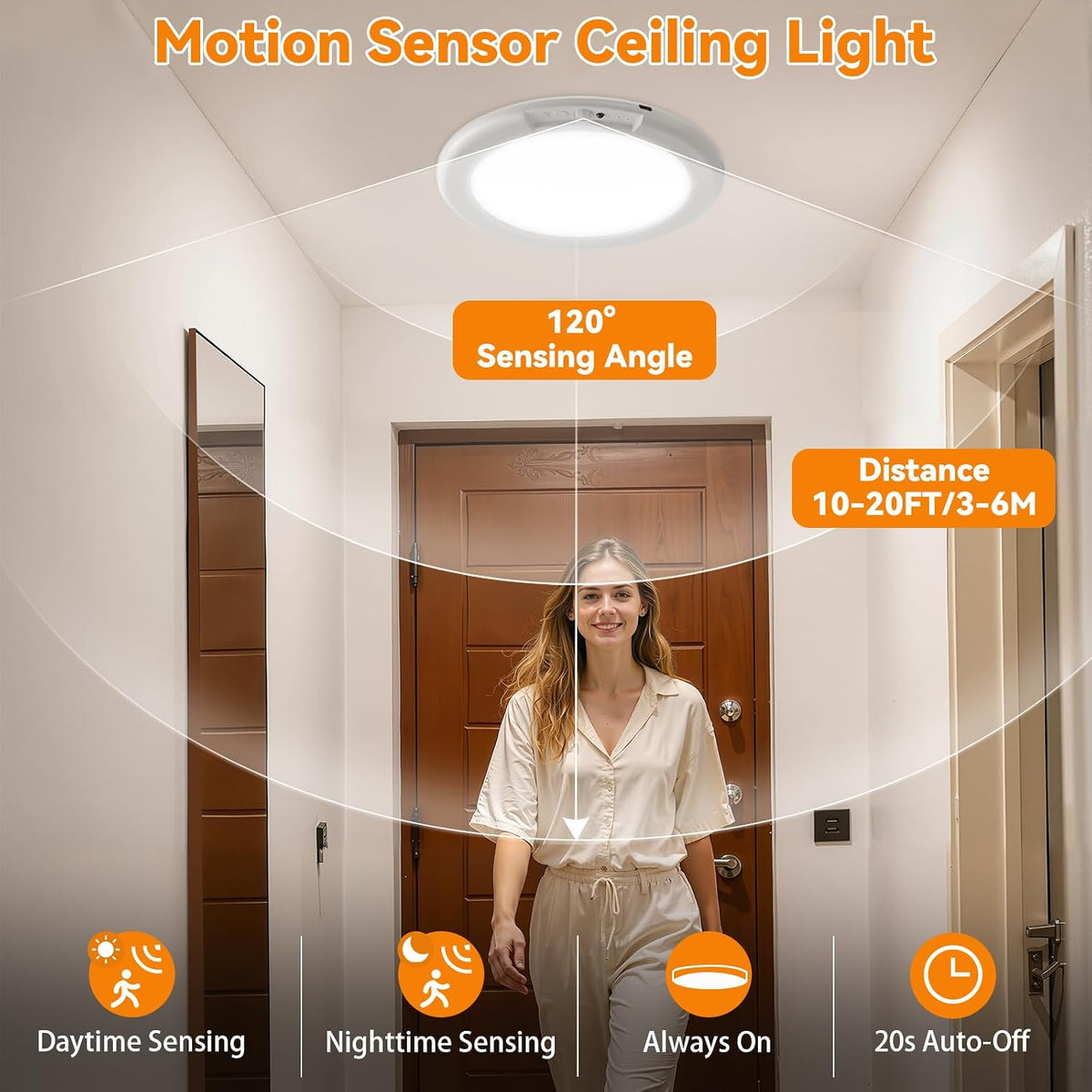 2‑Pack Rechargeable LED Ceiling Lights with Remote