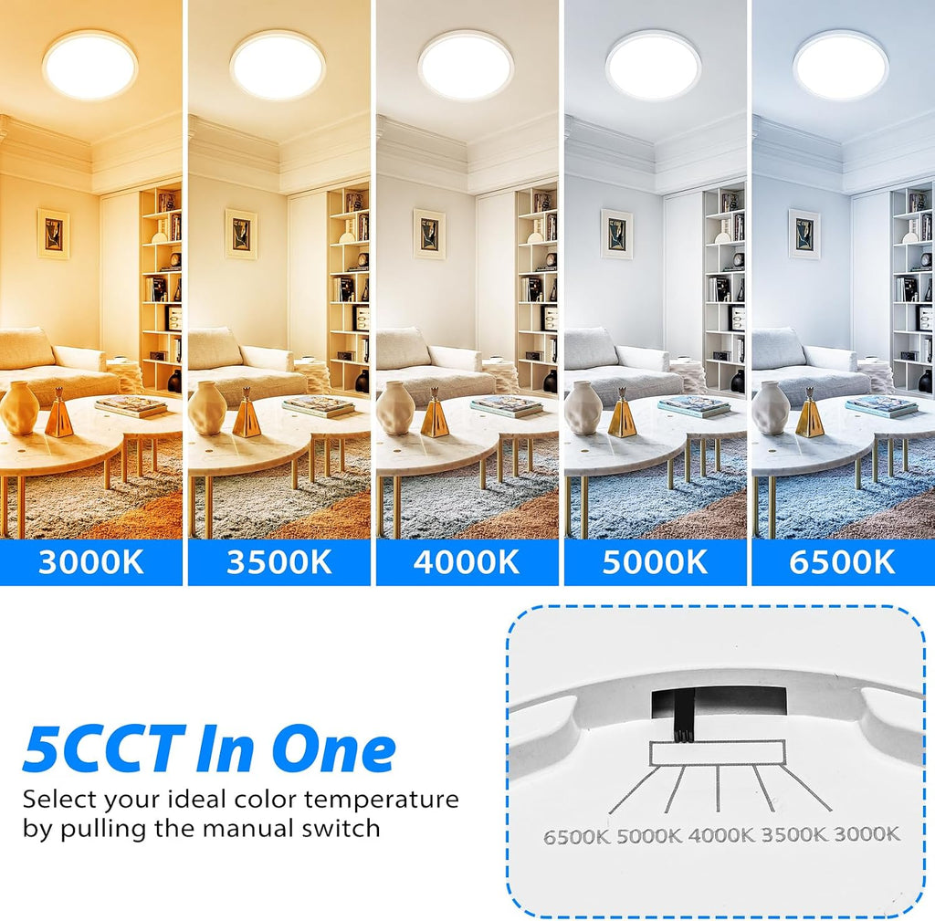 6‑Pack 12" 5CCT LED Flush Mount Light