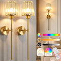 2‑Pack Rechargeable Crystal Wall Sconces with Remote