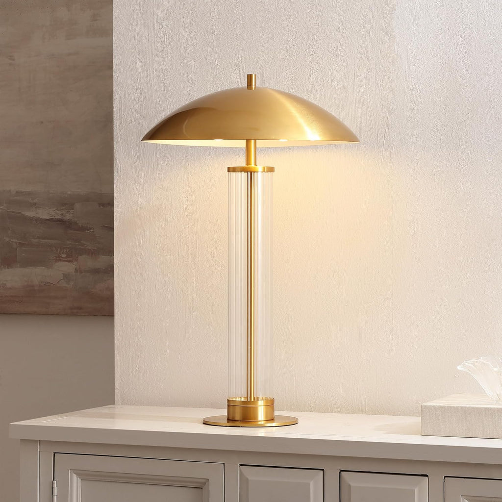 24" Brass Glass Table Lamp