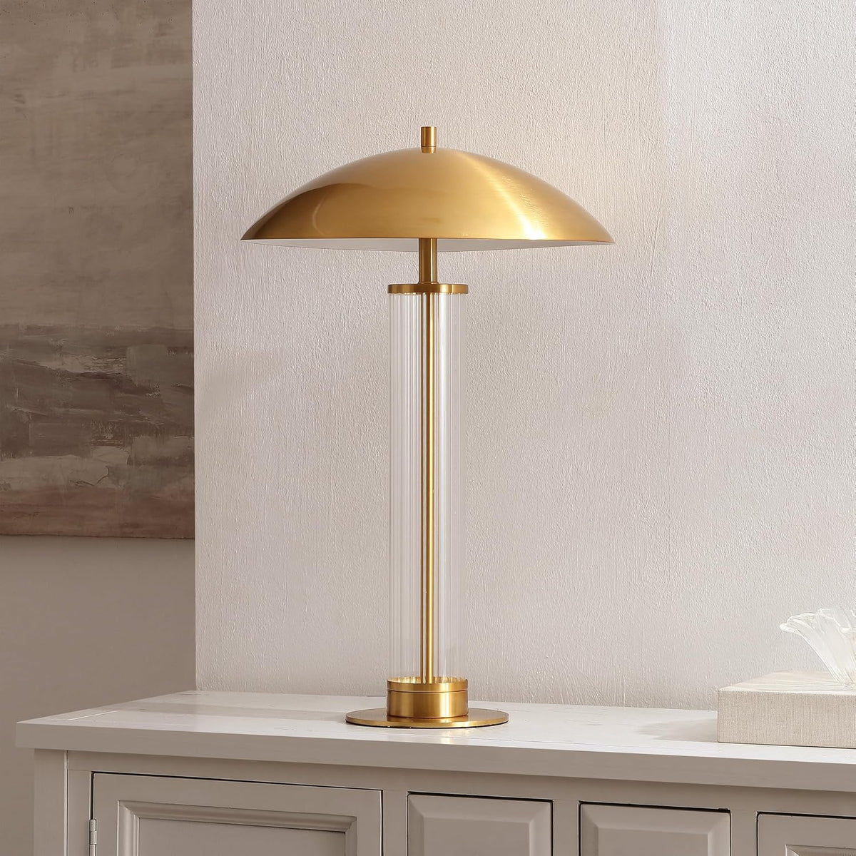 24" Brass Glass Table Lamp